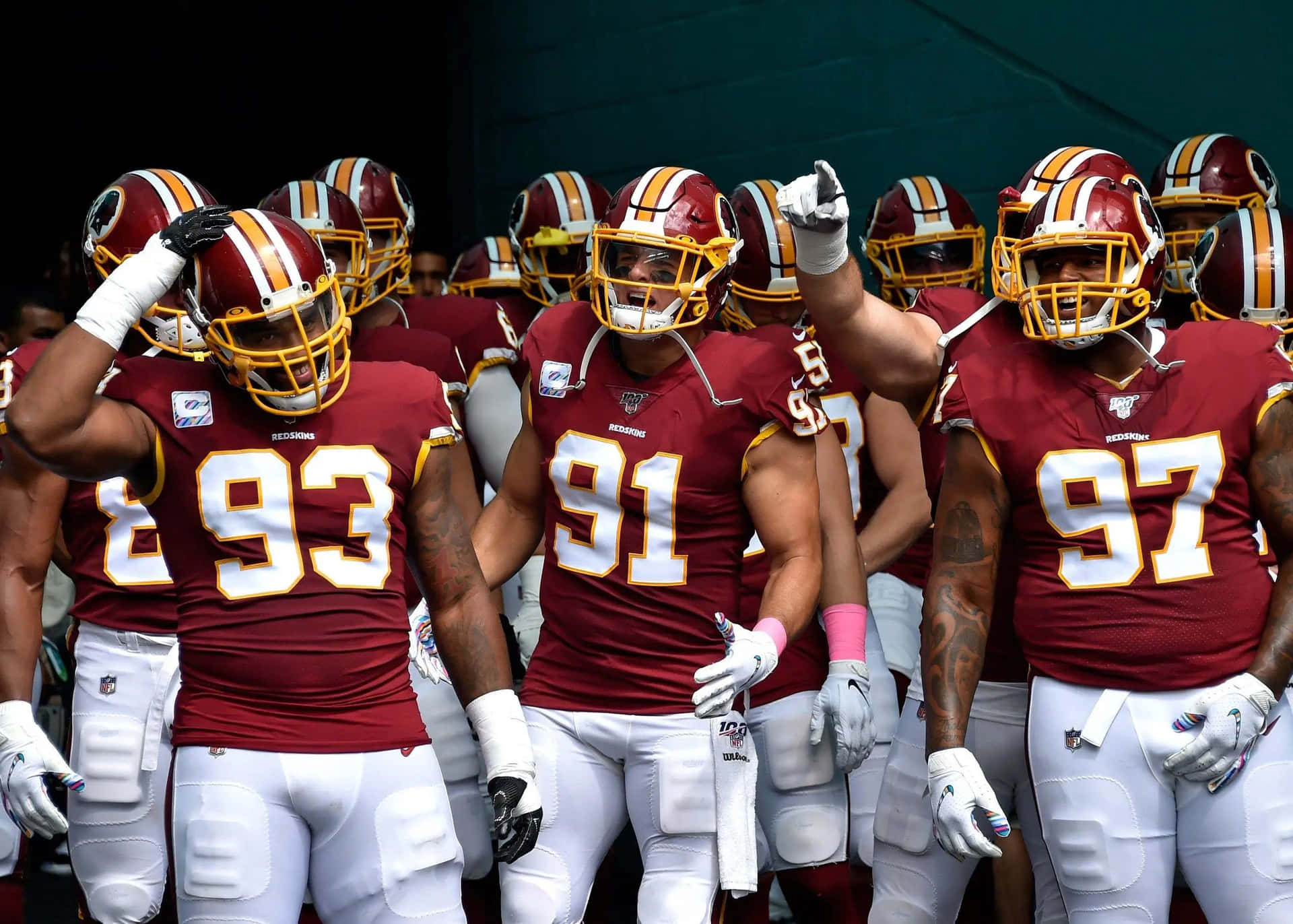 Washington Football Team In Action Background