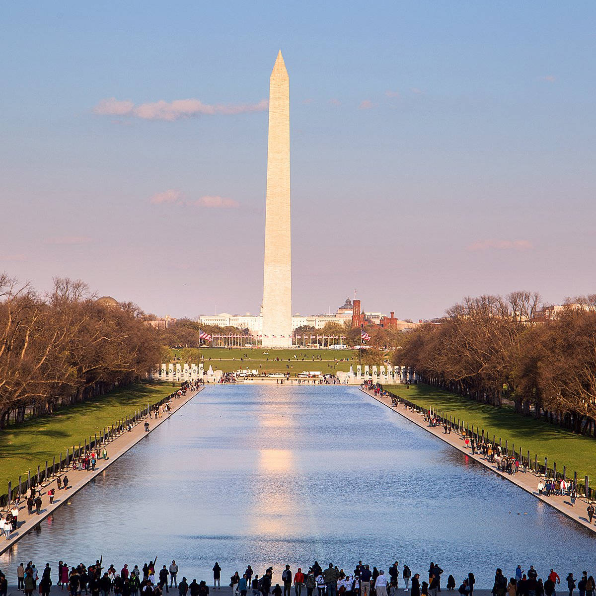 Washington Monument Hazy Reflection Background