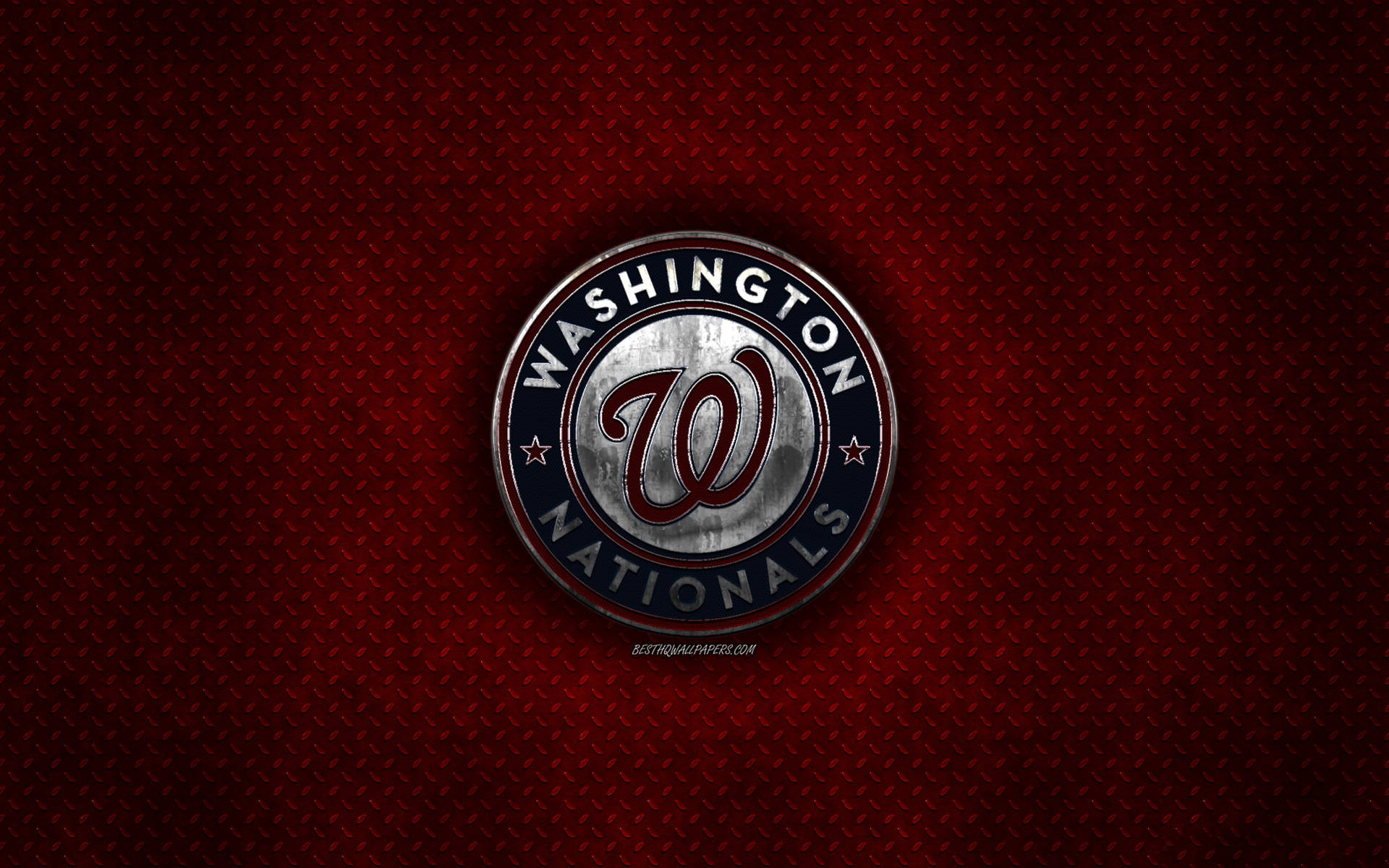 Washington Nationals Red Metal Background