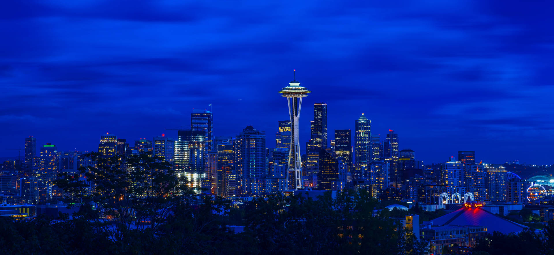 Washington Seattle City Night Background