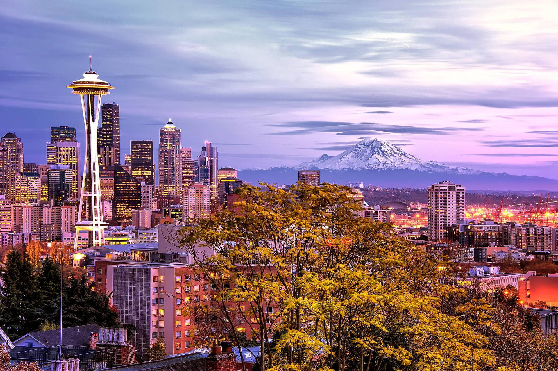 Washington Seattle Urban Cityscape Background