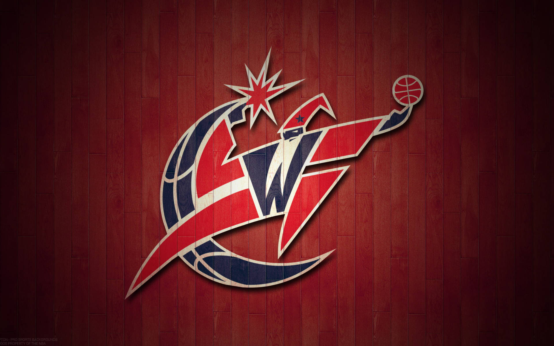 Washington Wizards Emblem In Red Aesthetic Background