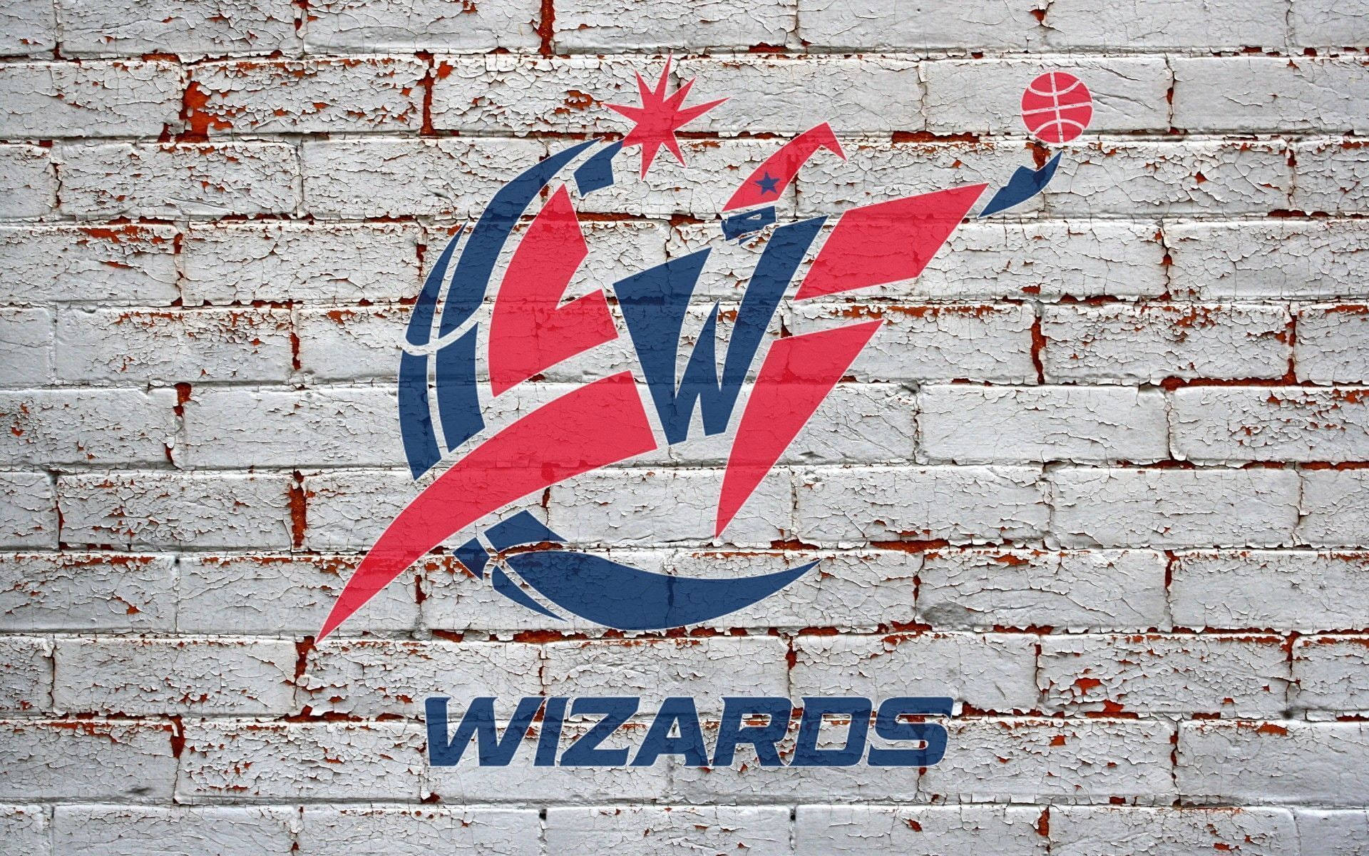 Washington Wizards Logo In Brick Wall Background