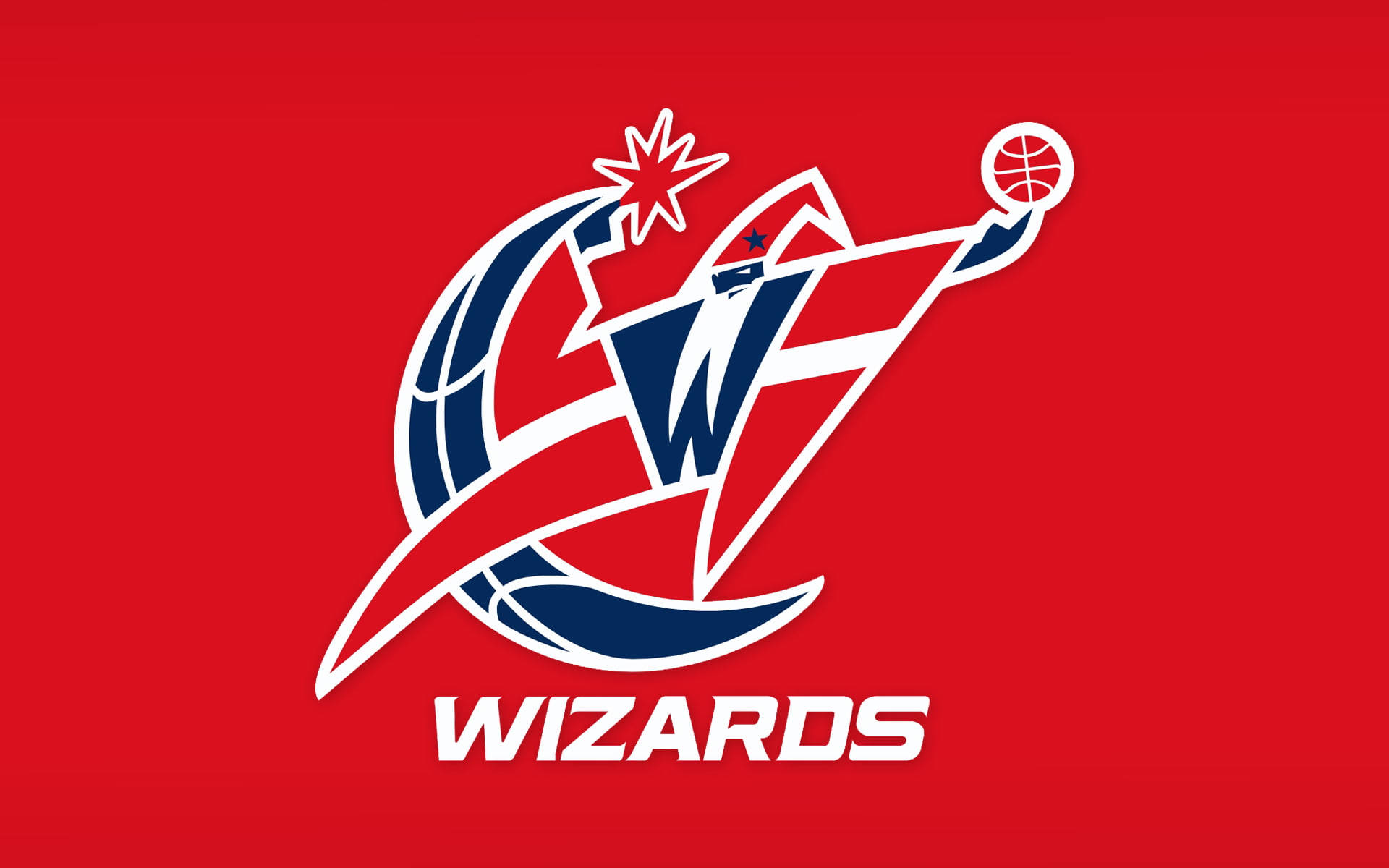 Washington Wizards Logo In Red Background