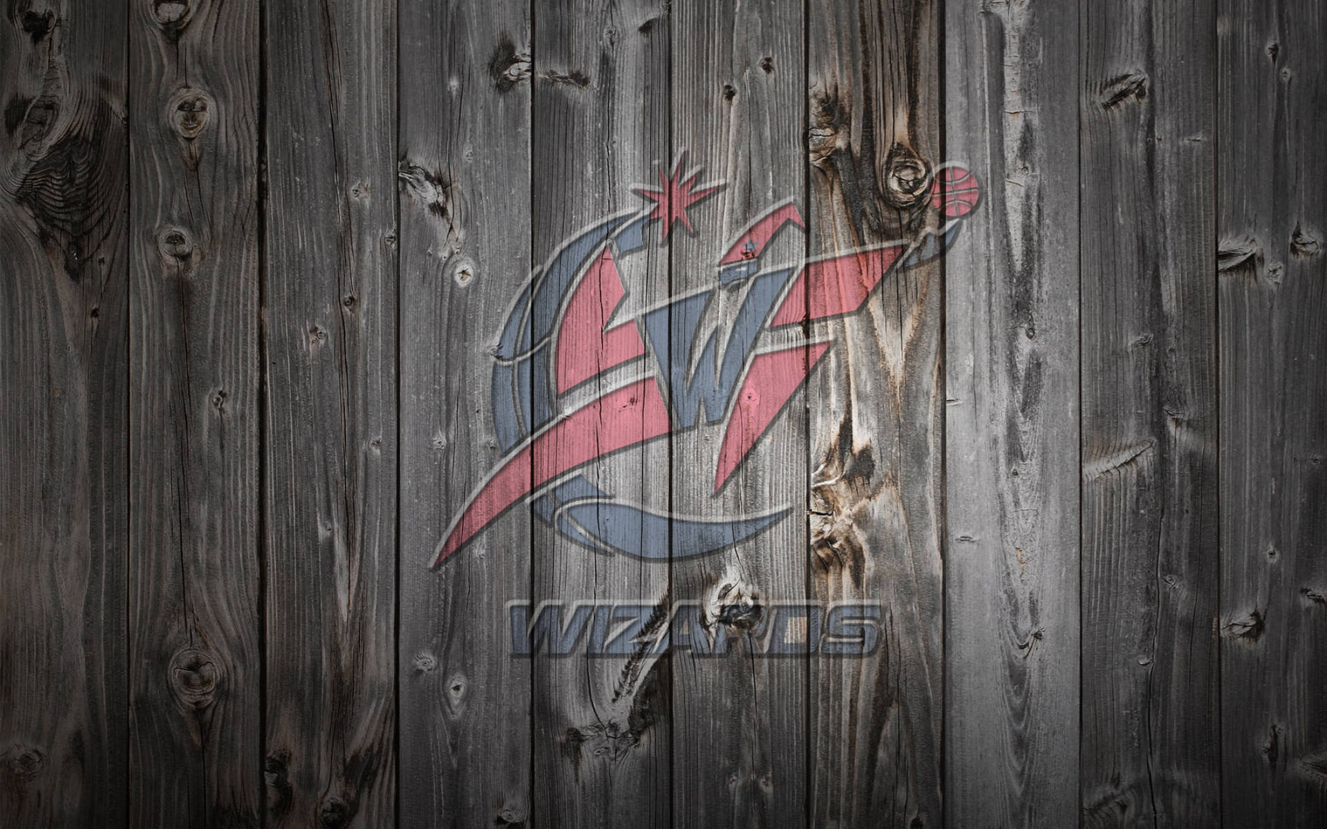 Washington Wizards Logo In Wooden Wall Background