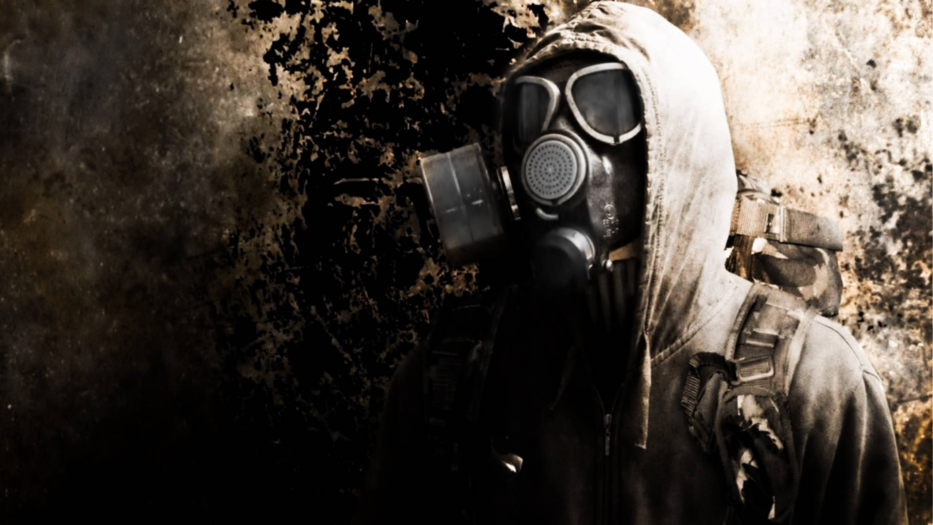 Wasteland Gas Mask Man Background