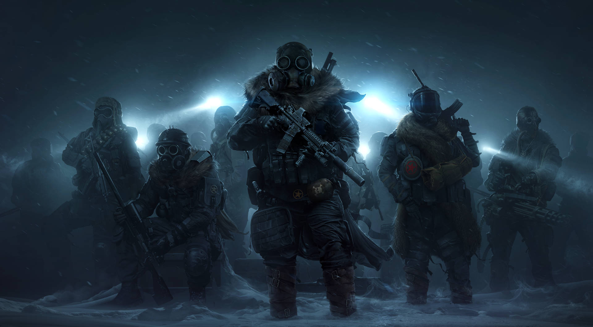 Wasteland Soldiers With Guns Background