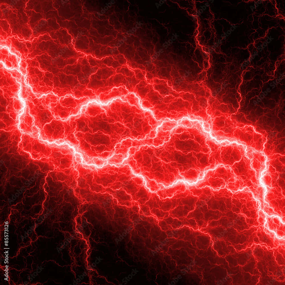 Watch In Awe As Red Lightning Streaks Across The Sky Background
