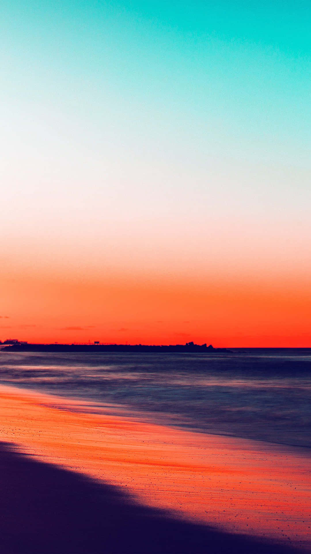 Watch The Sunset Over A Secluded Beach With An Iphone Background