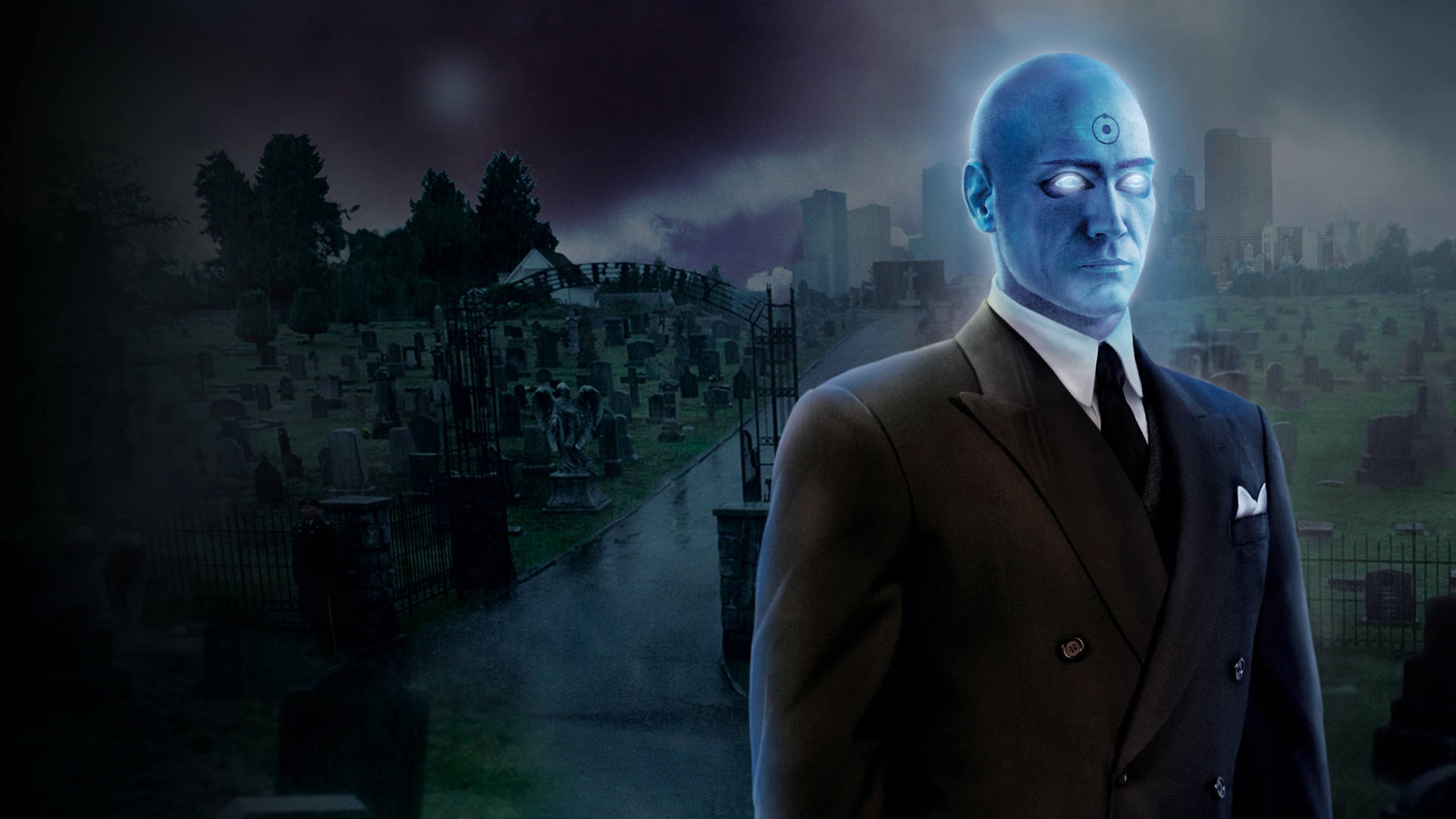 Watchmen Doctor Manhattan Black Suit Background