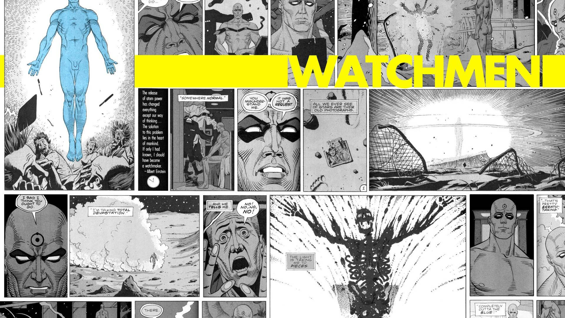 Watchmen Doctor Manhattan Comic Scenes Background