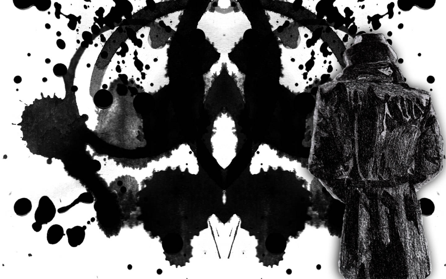 Watchmen Rorschach Ink Splatter Background