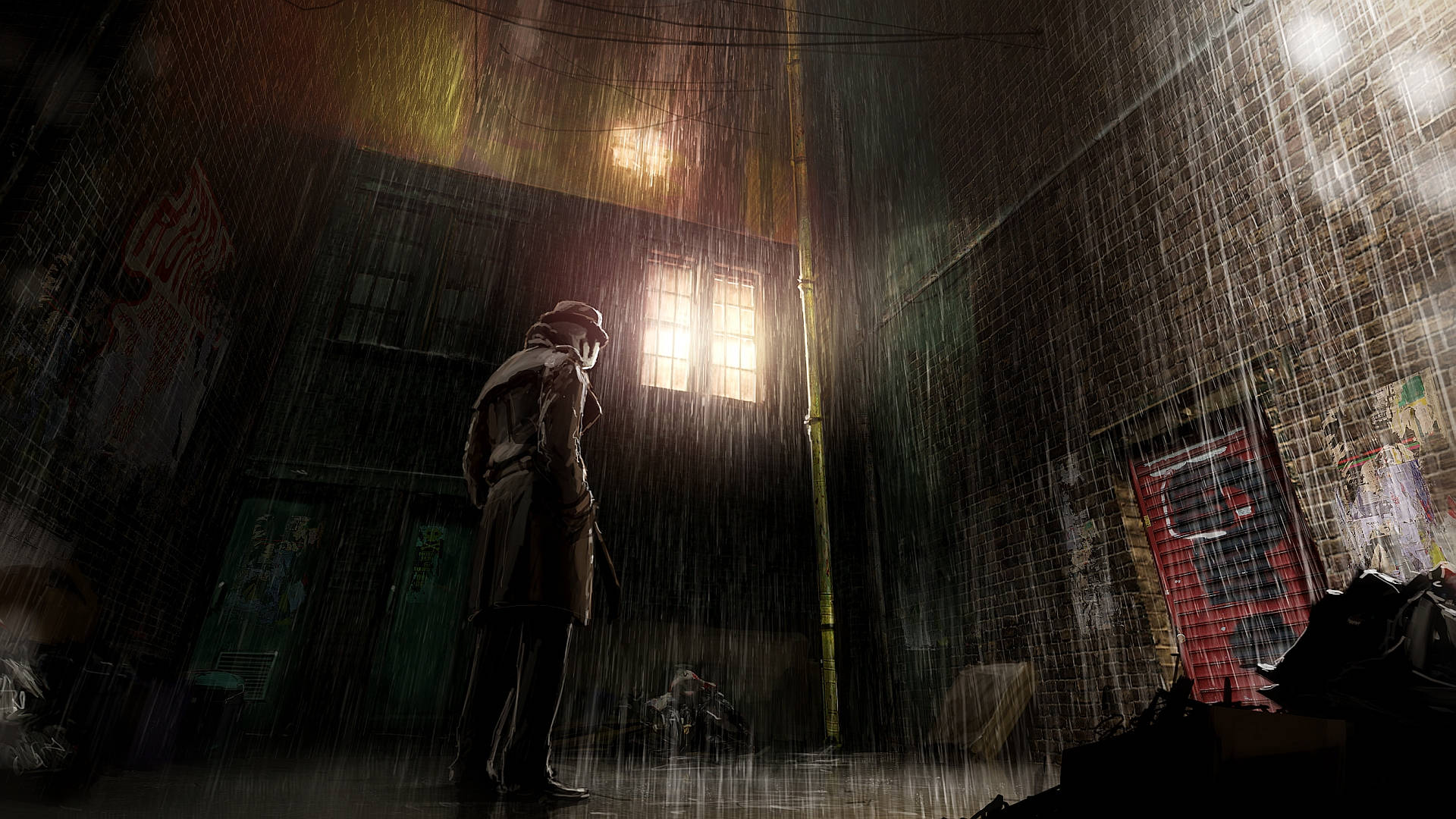 Watchmen Rorschach Rain Background