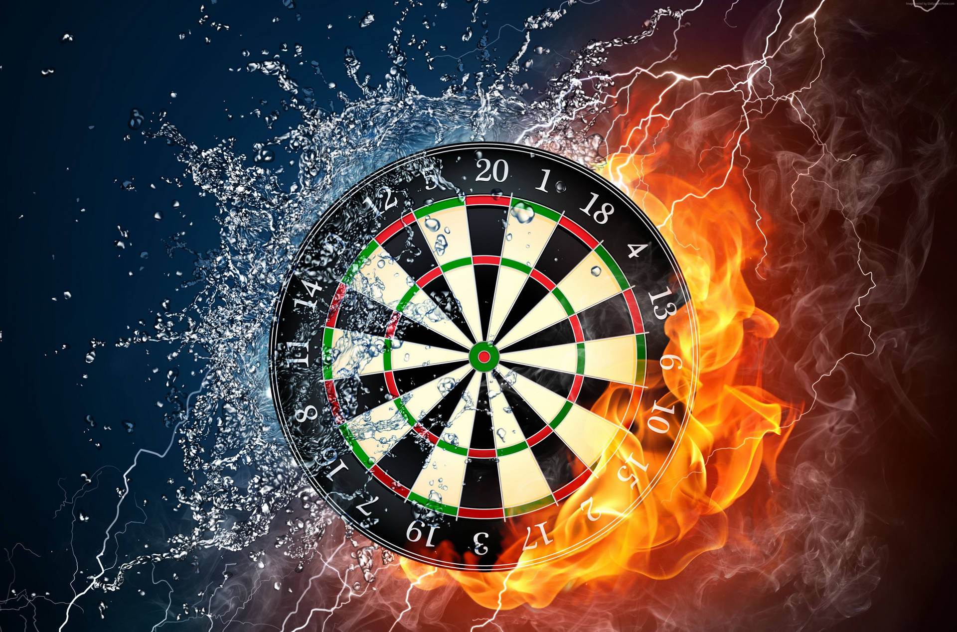 Water And 4k Fire Dartboard Background