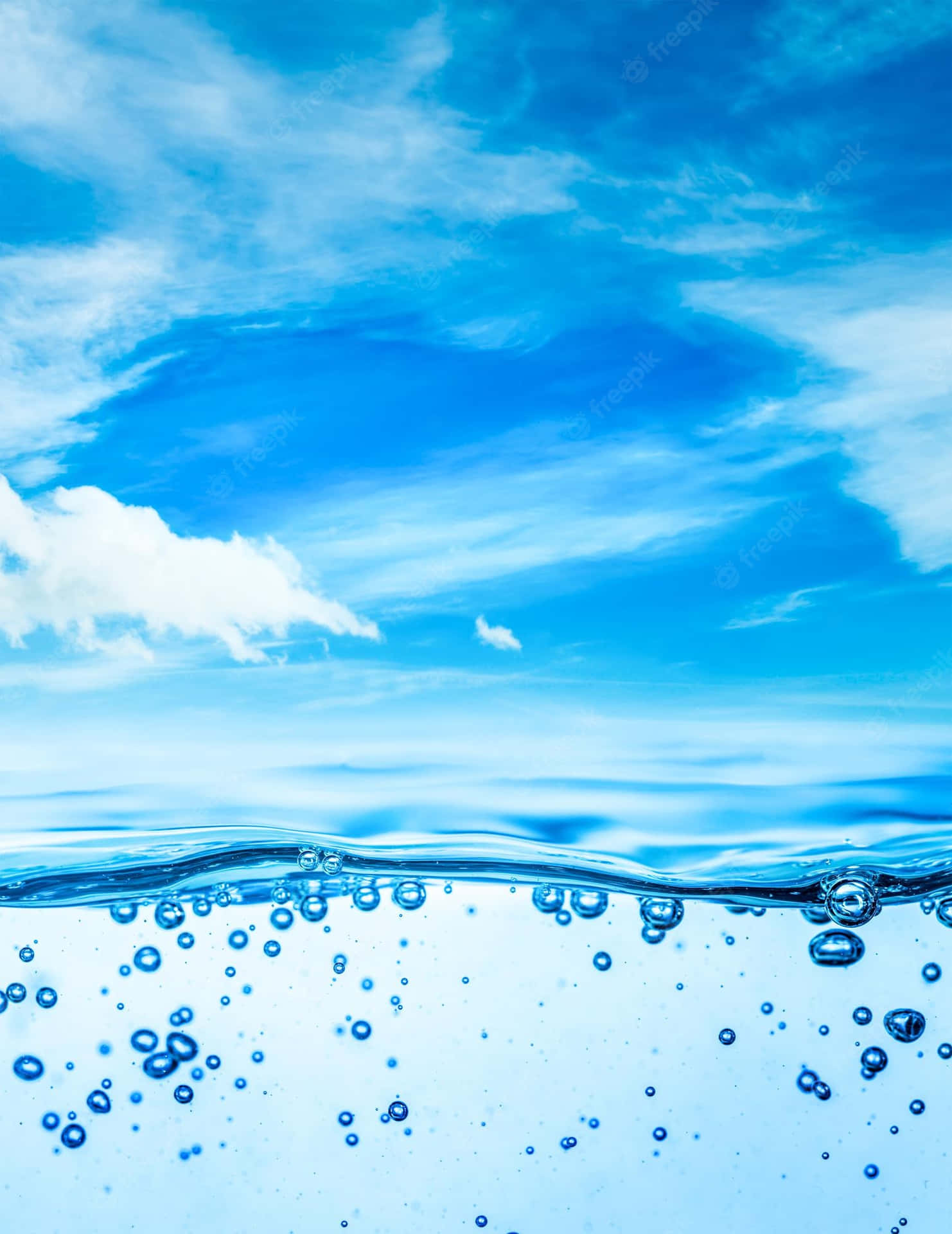 Water Bubbles In The Water Background