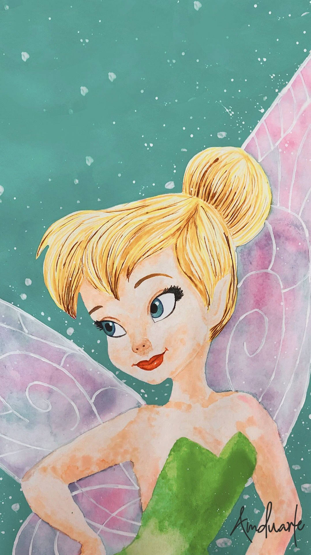 Water Colored Tinkerbell Picture Background
