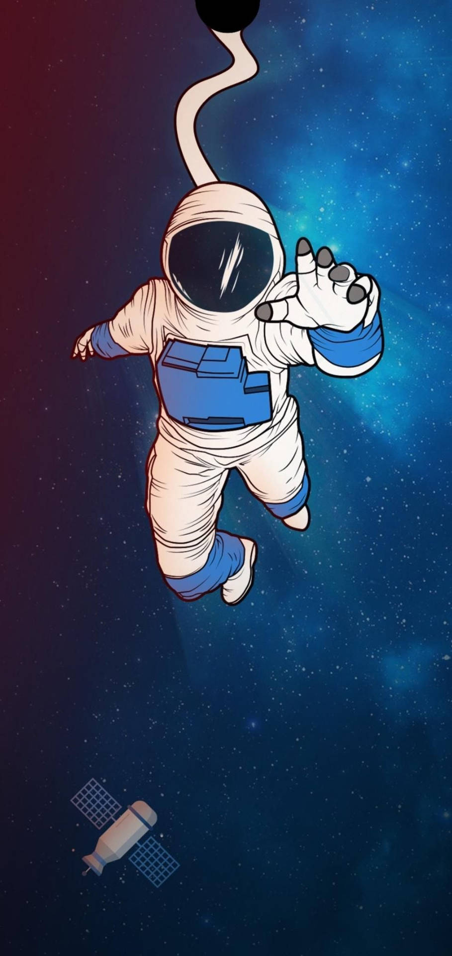 Water Drop Notch Cartoon Astronaut Background