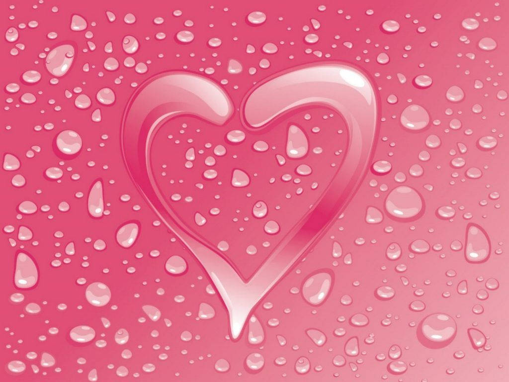 Water Droplets Forms Heart Valentines Desktop Background