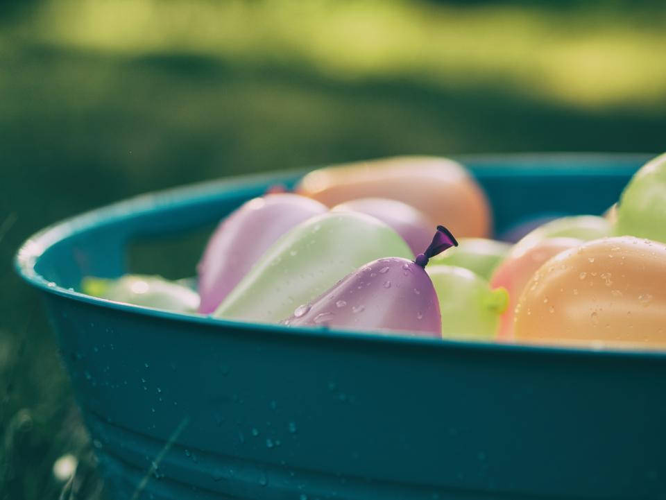 Water Droplets On Balloons Background