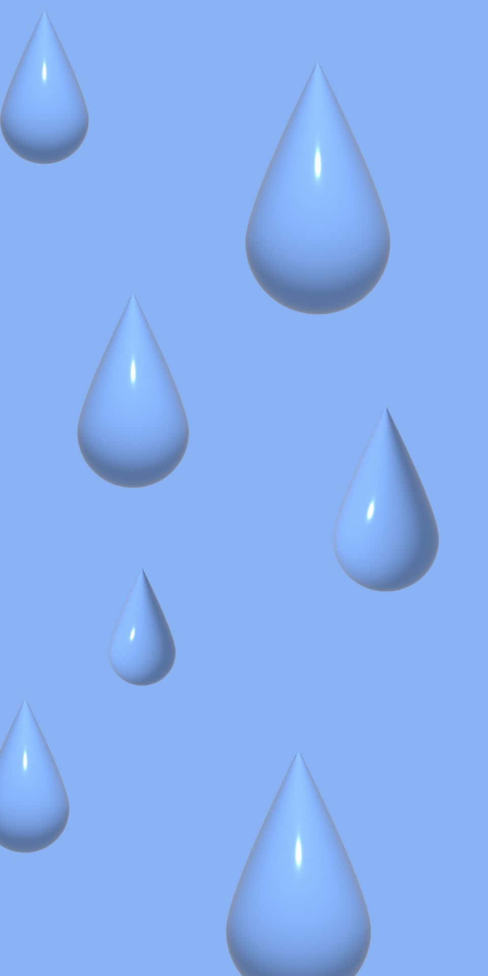 Water Drops On A Blue Background