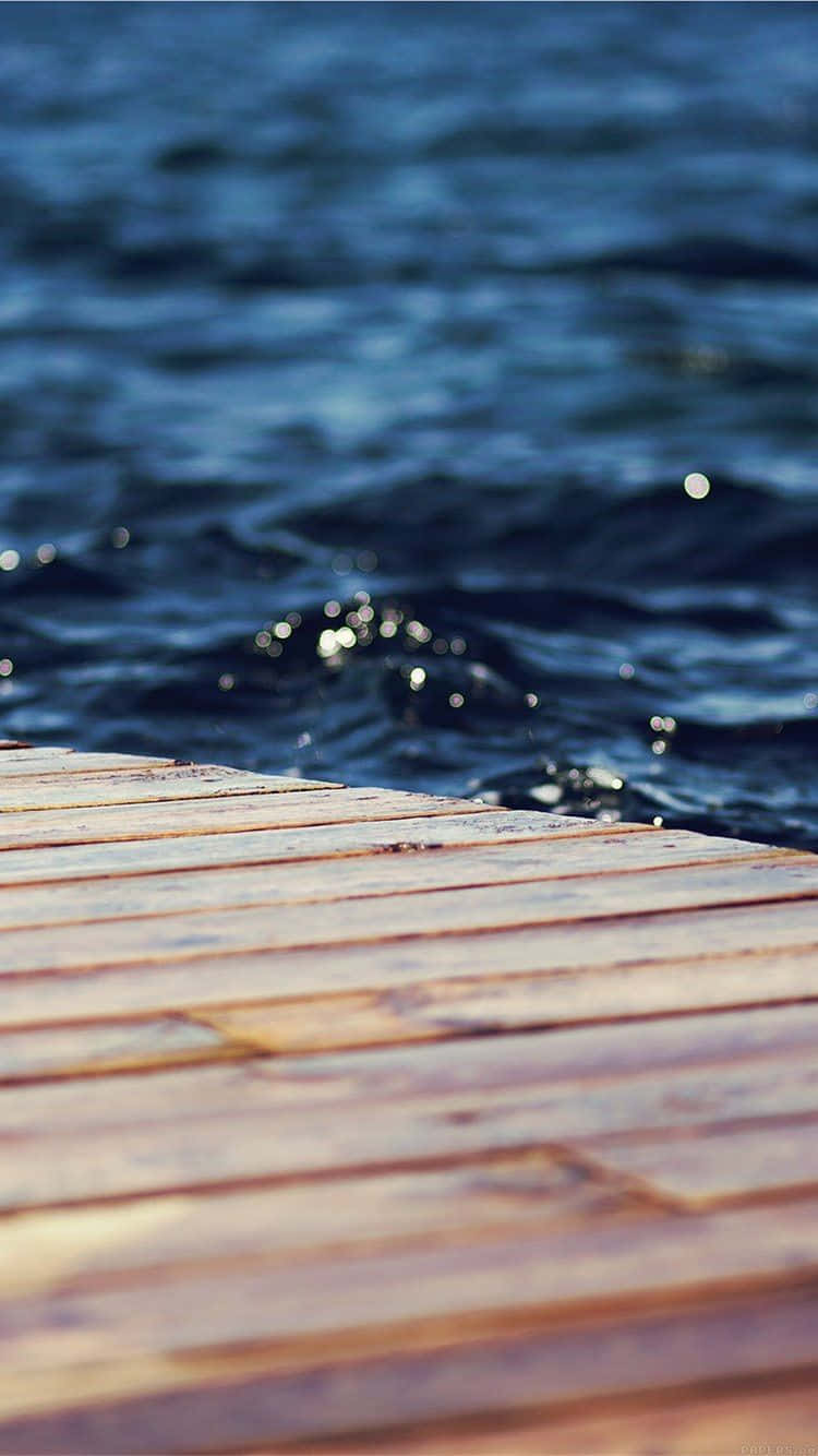 Water Iphone Wooden Platform Structure In The Sea