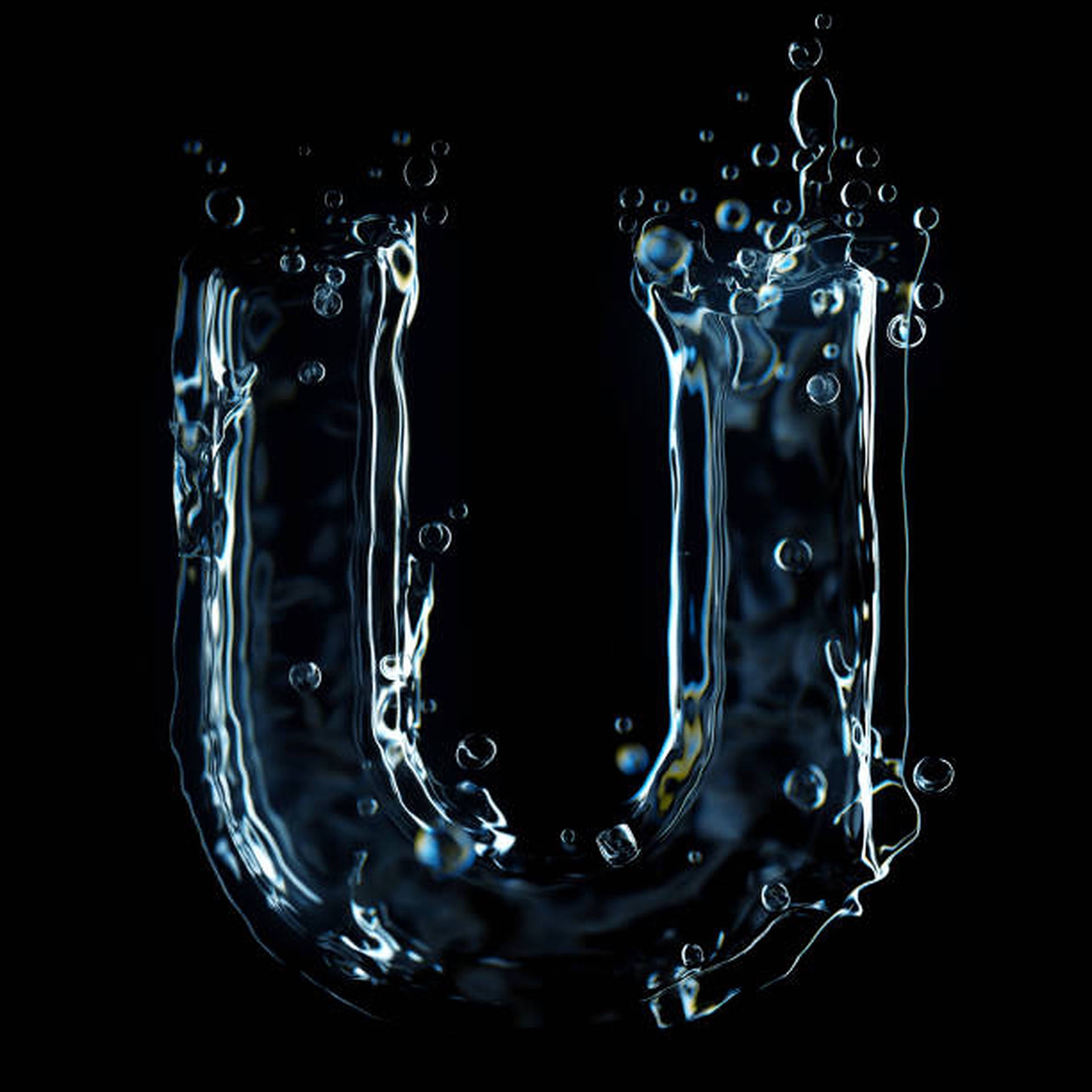 Water Letter U Background