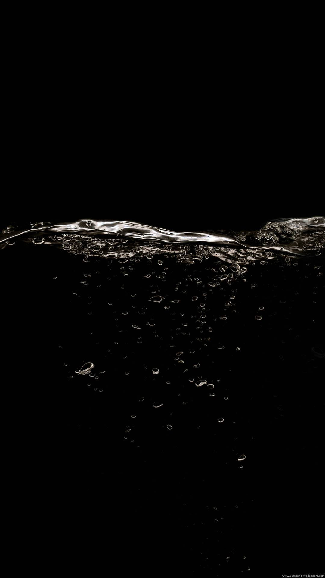 Water Moving On A Blank Black Background