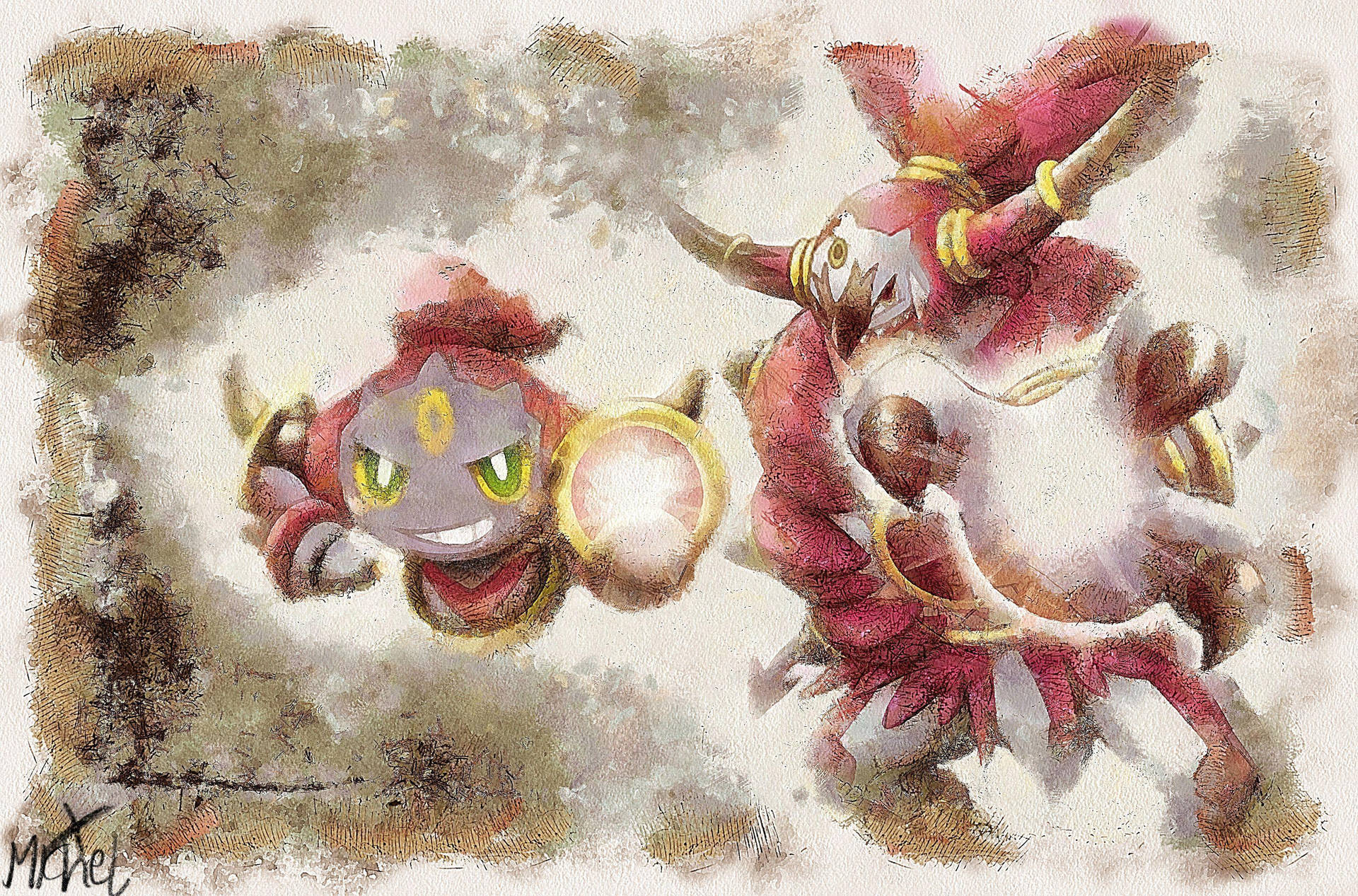 Watercolor Artwork Of Hoopa Background