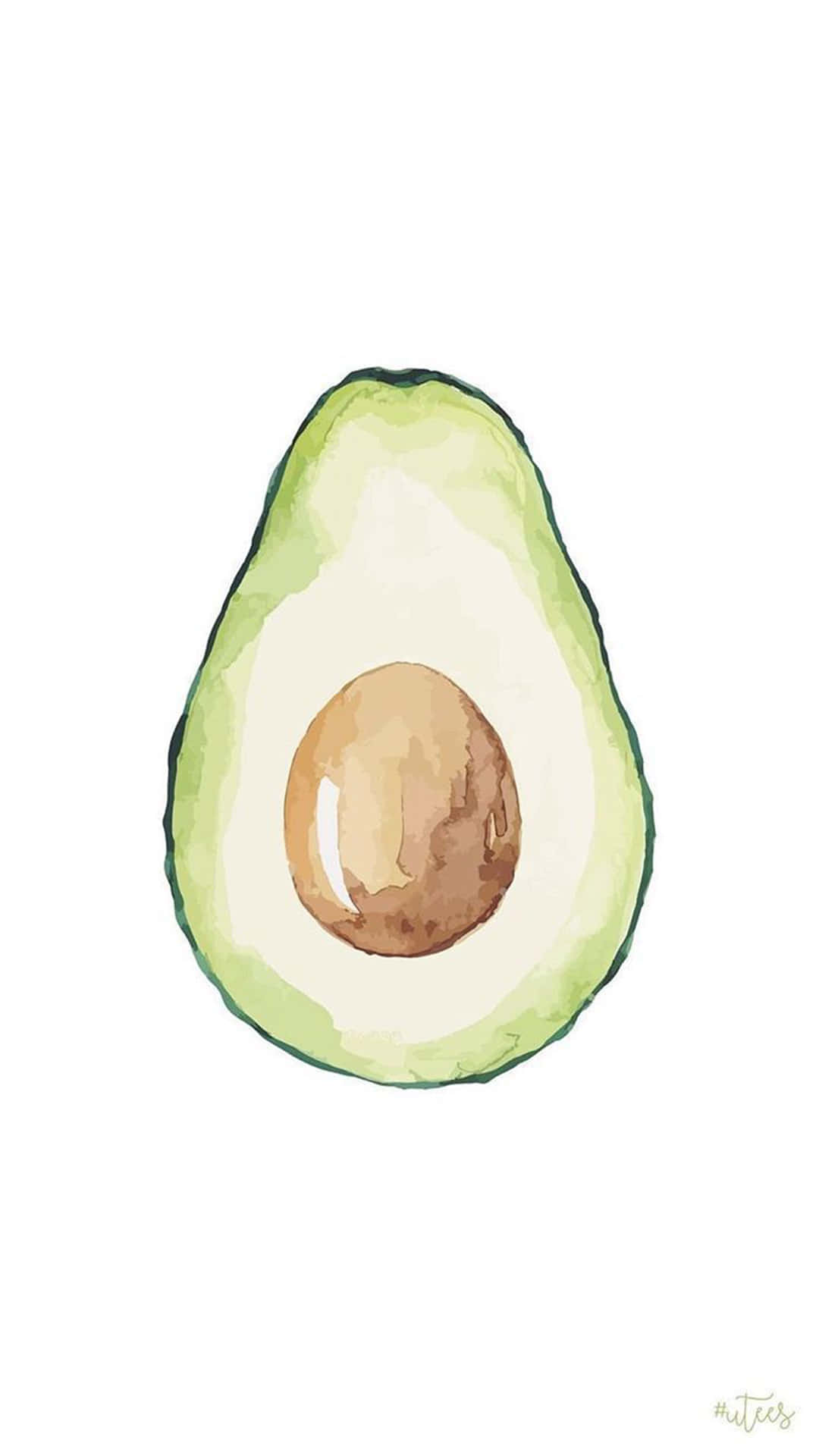 Watercolor Avocado Iphone Background