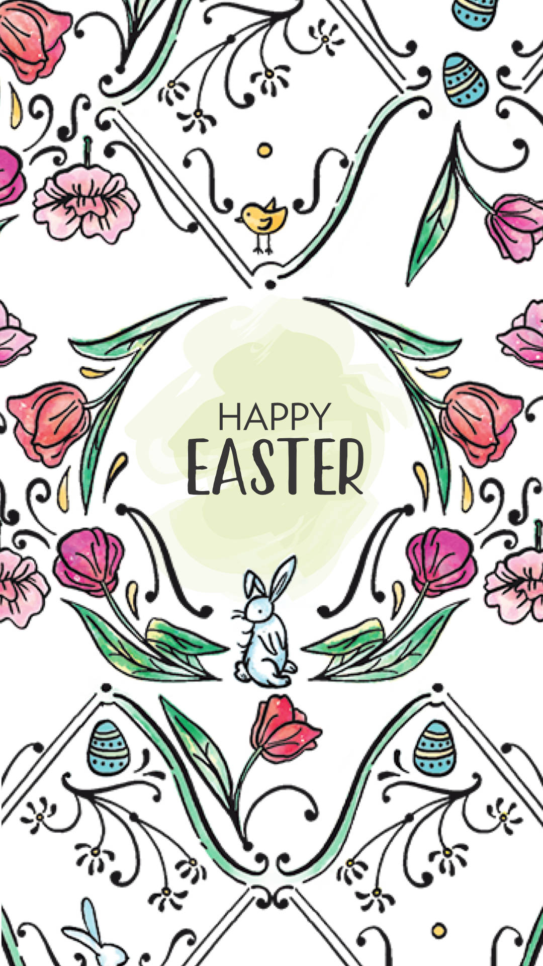 Watercolor Easter Art Iphone Background