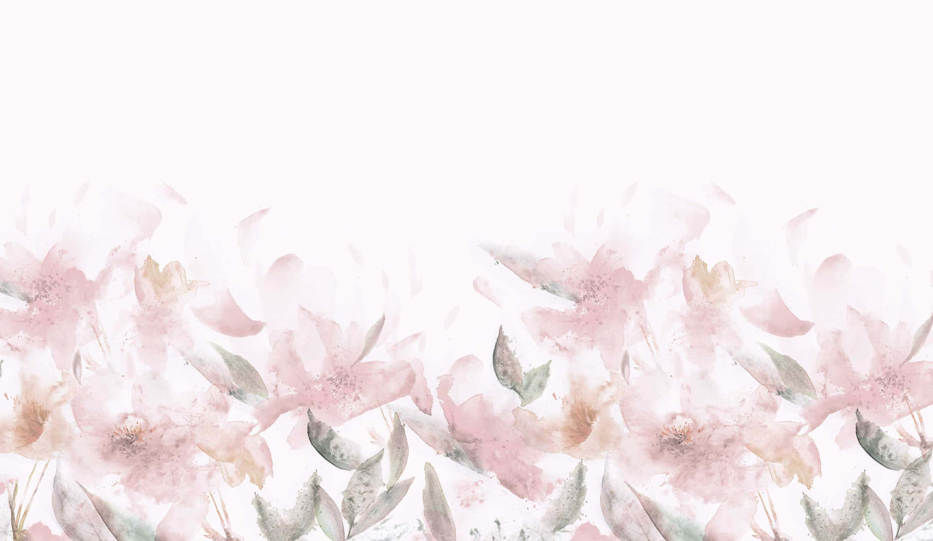 Watercolor Floral Background With Pink Flowers Background