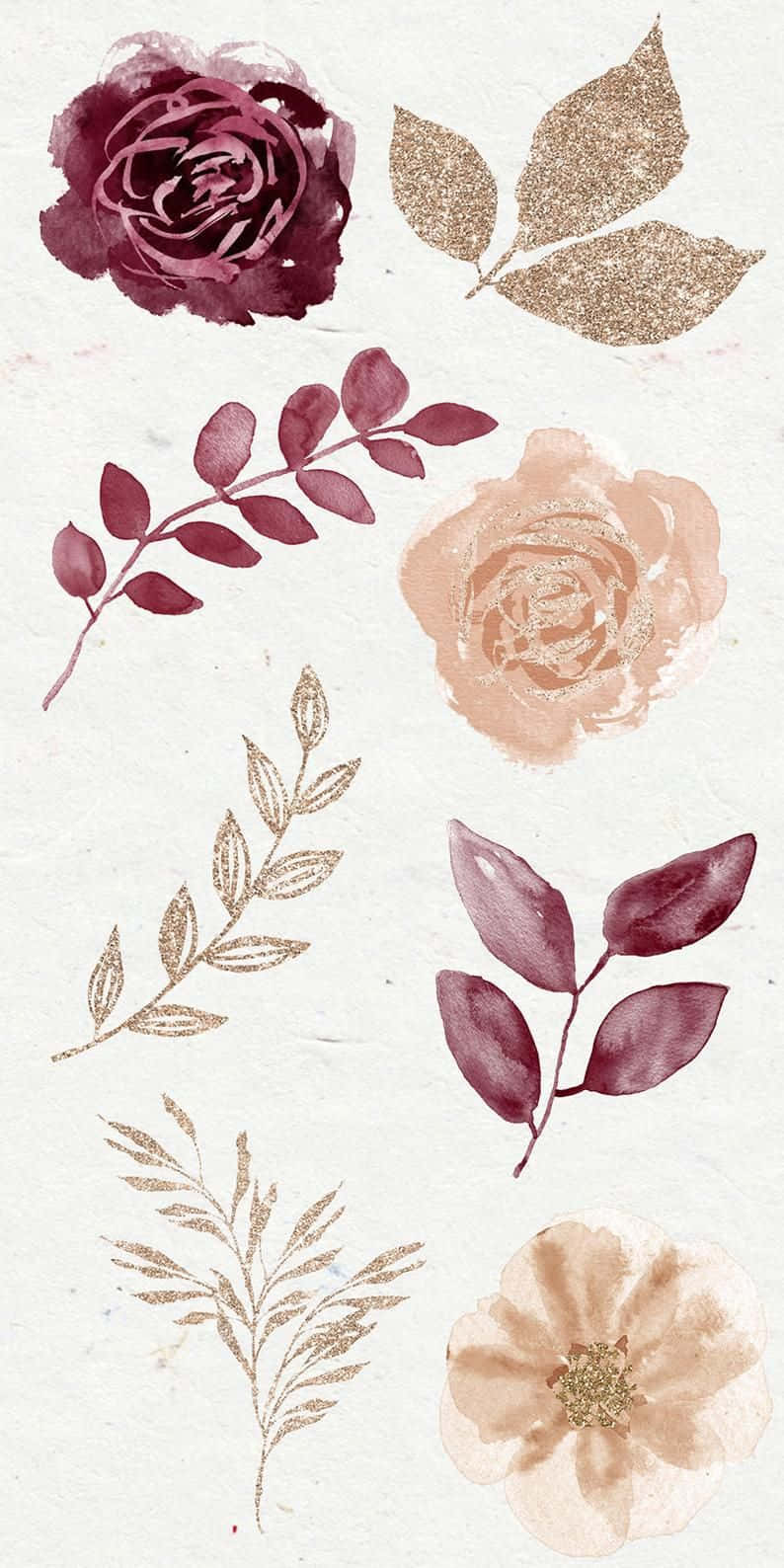 Watercolor Floral Clip Art Background