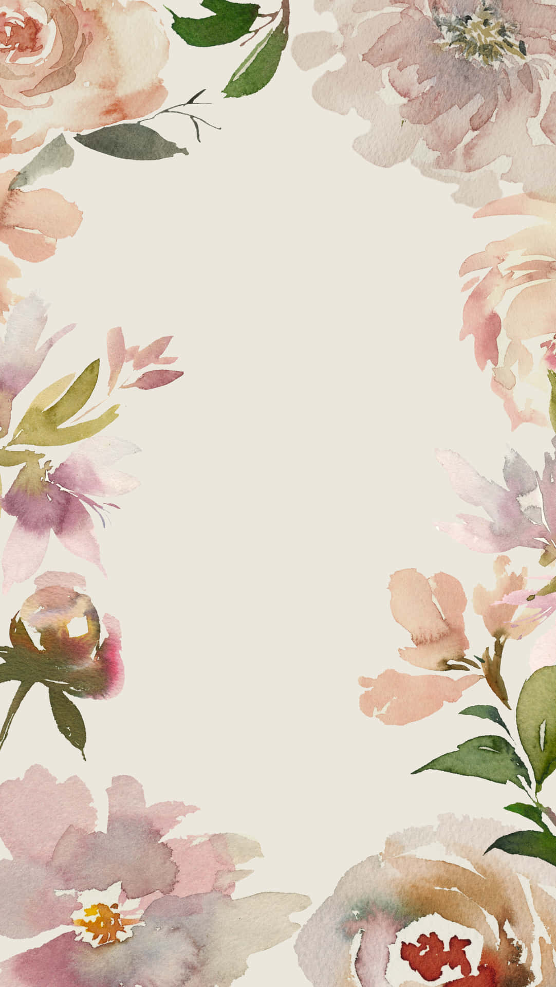 Watercolor Floral Frame Background