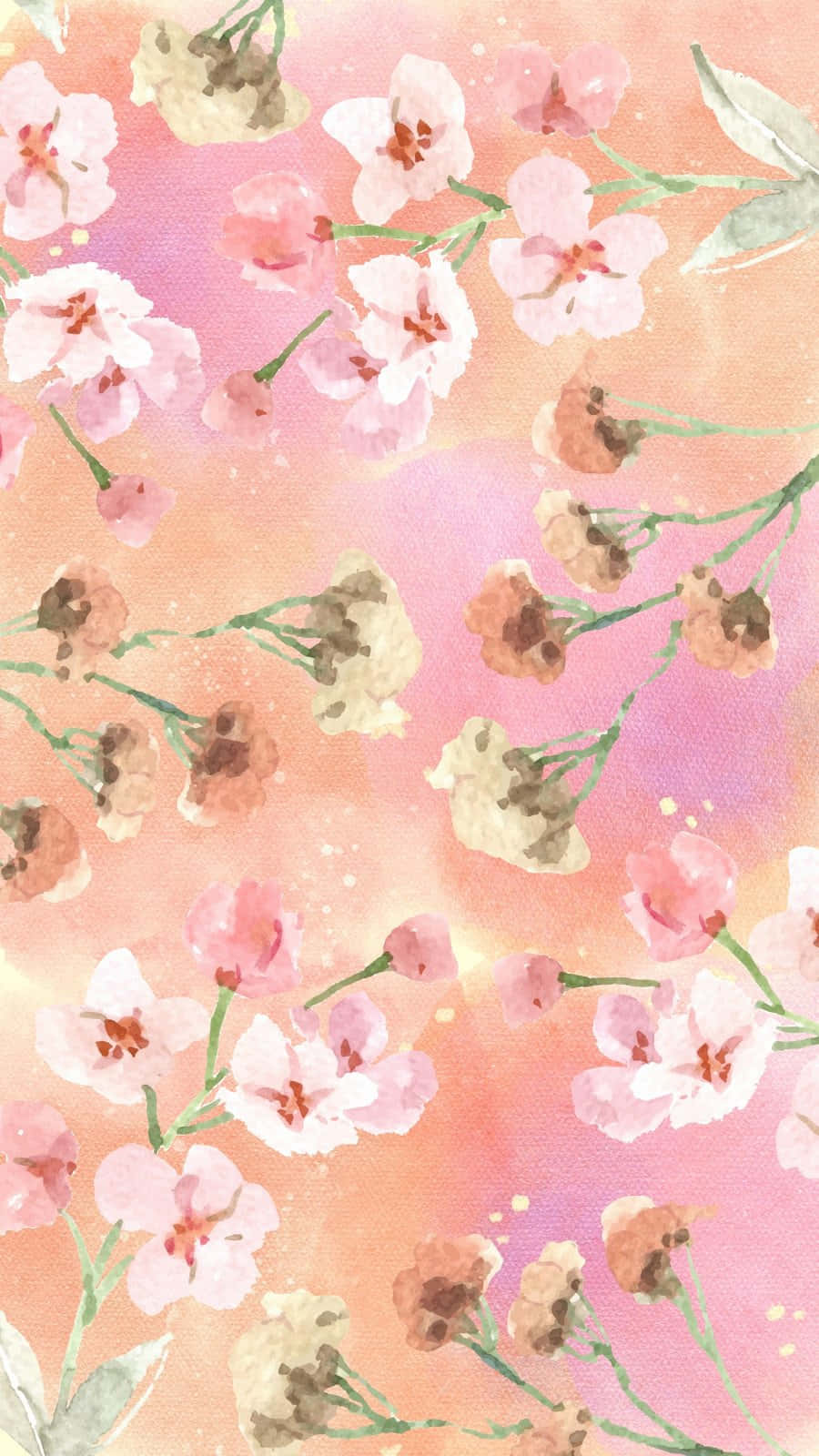 Watercolor Floral Pattern Pink Backdrop Background
