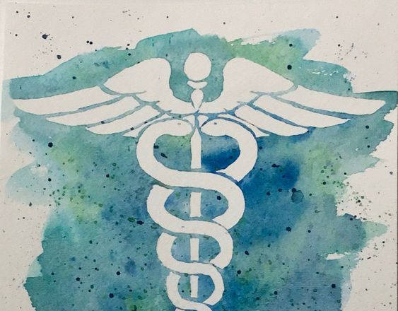 Watercolor Medical Symbol Background