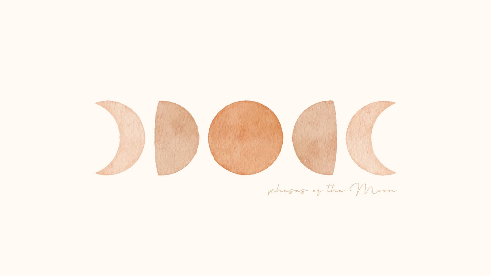 Watercolor Moon Phases Background