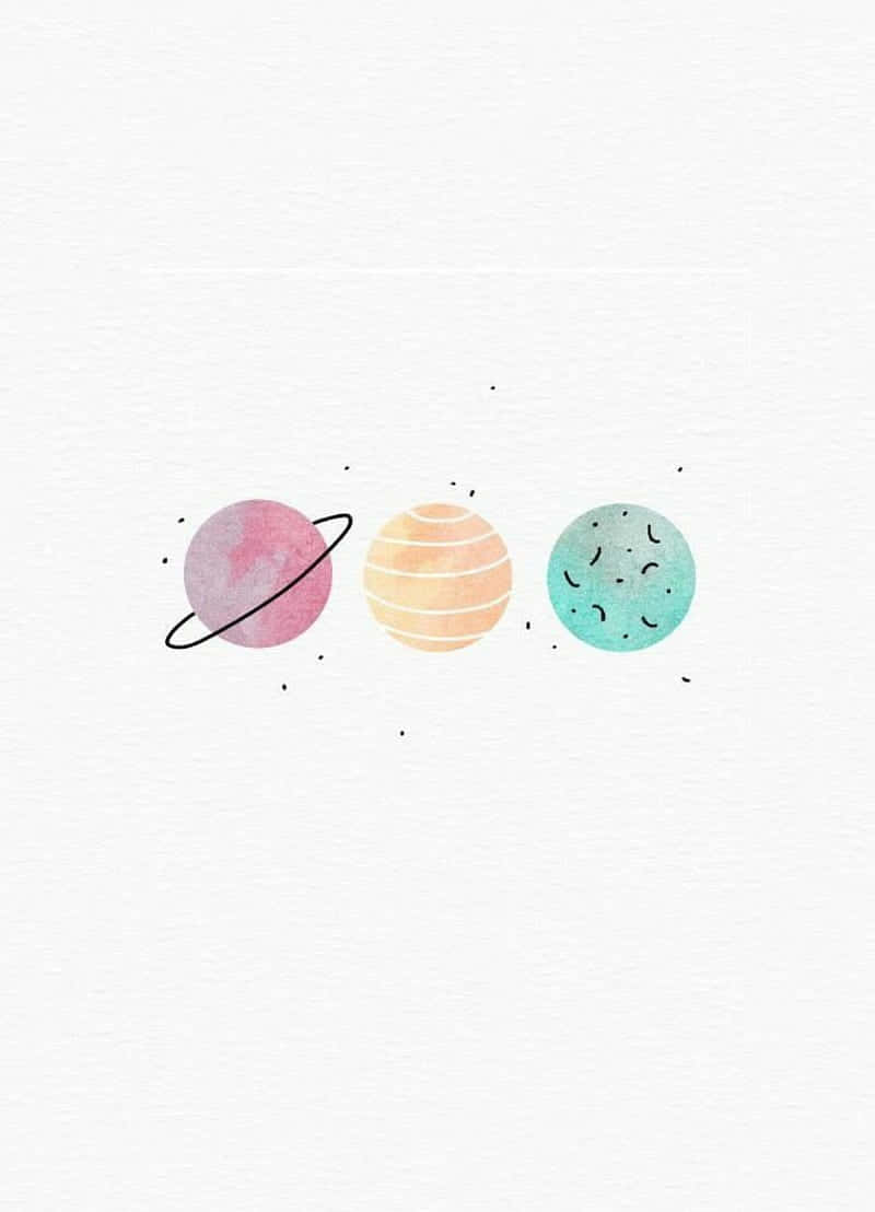 Watercolor Planets Artwork Background
