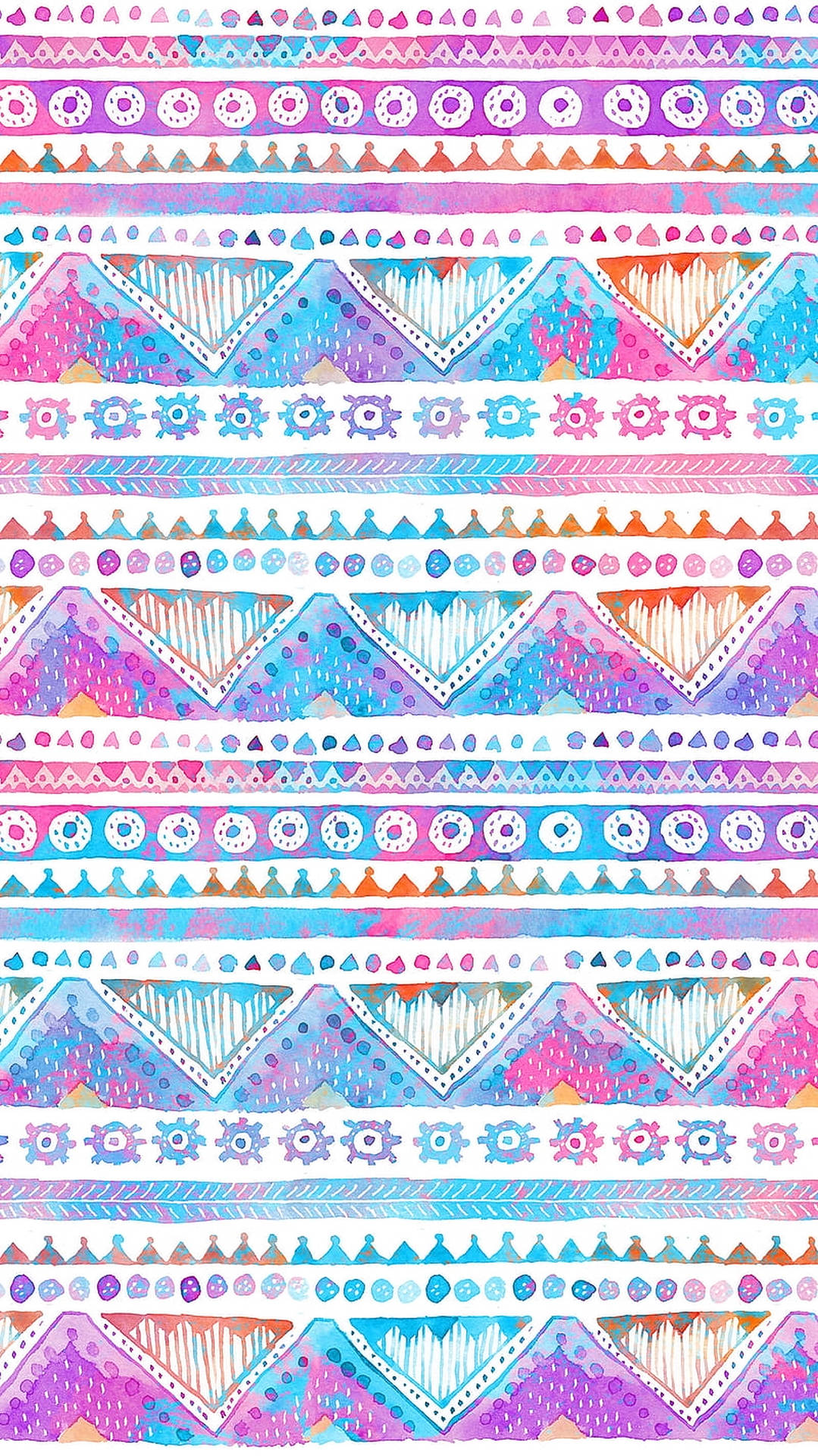 Watercolor Tribal Pattern Background