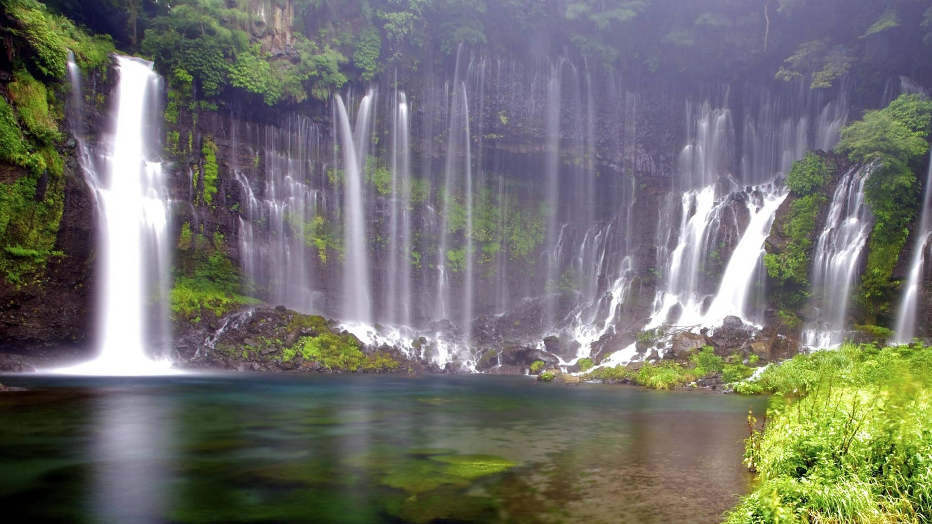 Waterfall Japanese Nature Background