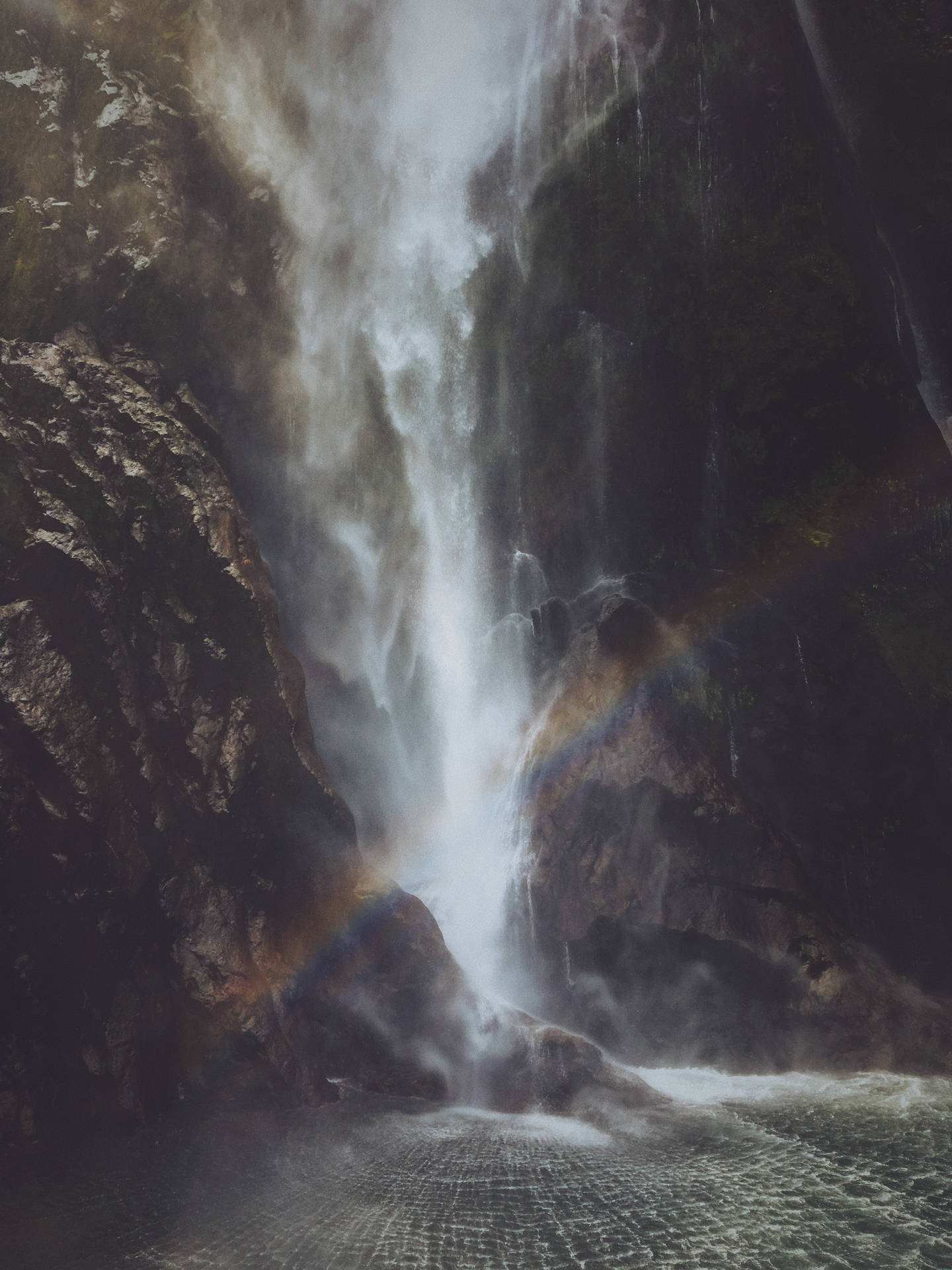 Waterfalls Rainbow Spirituality Background