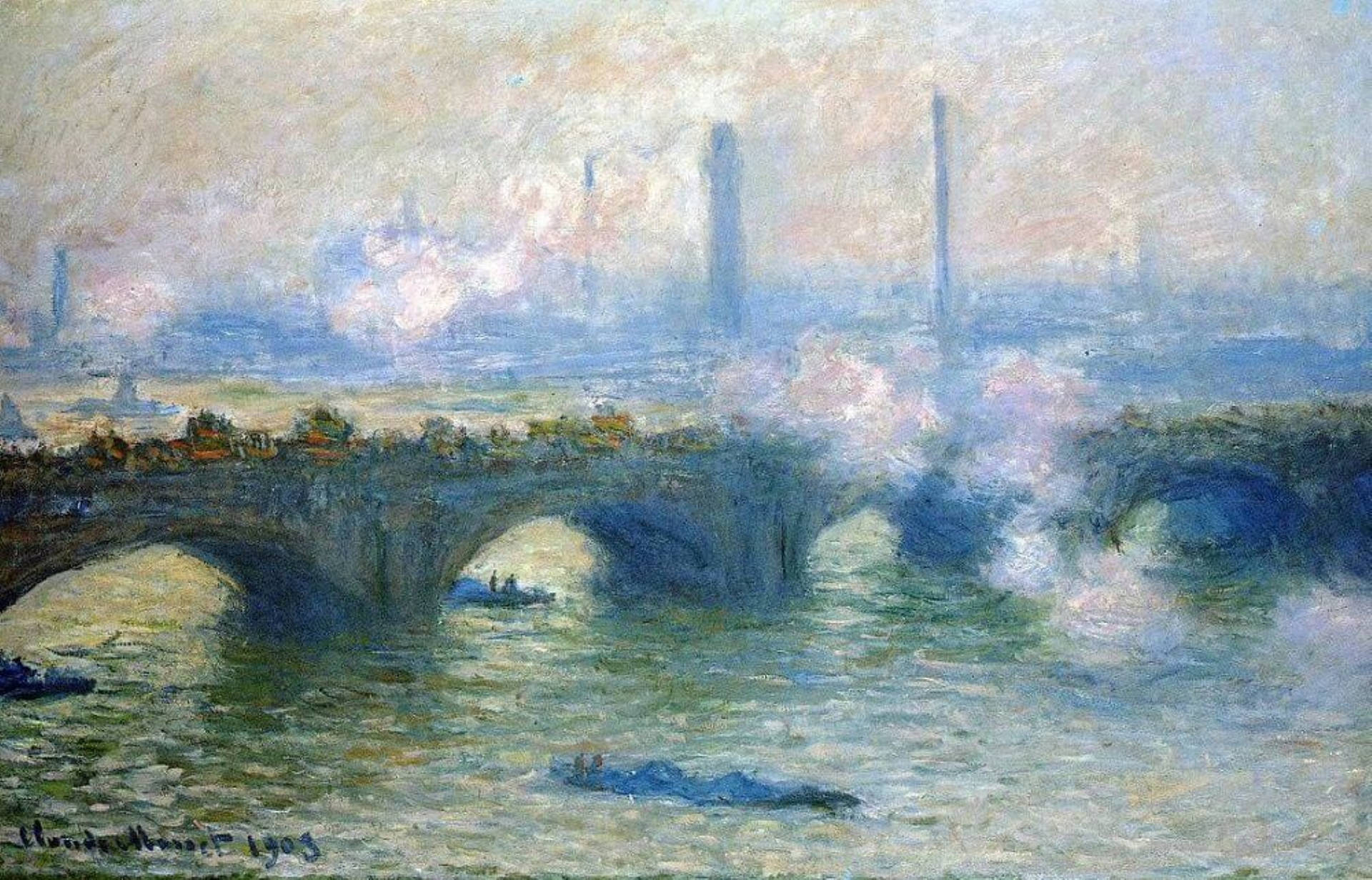 Waterloo Bridge By Claude Monet Background