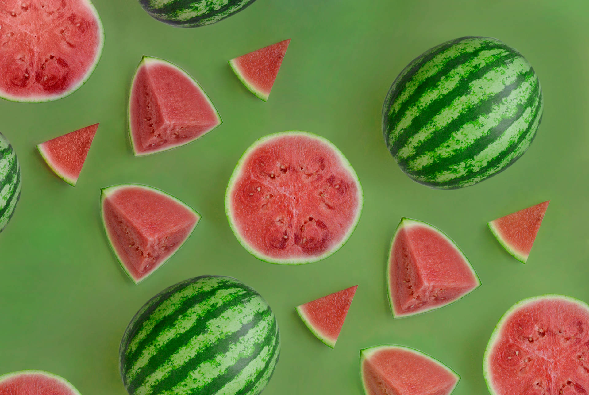 Watermelon Abstract Flat Lay Background