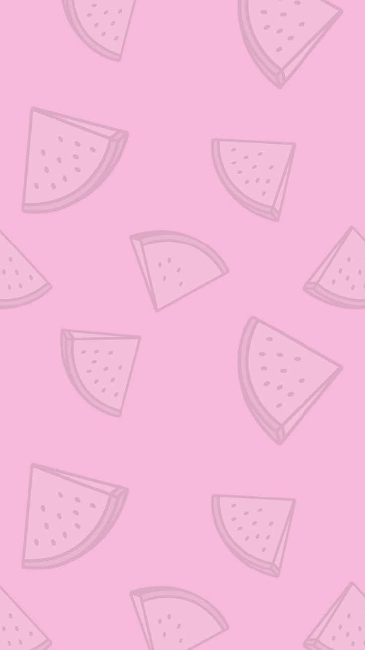 Watermelon Slices On A Pink Background Background