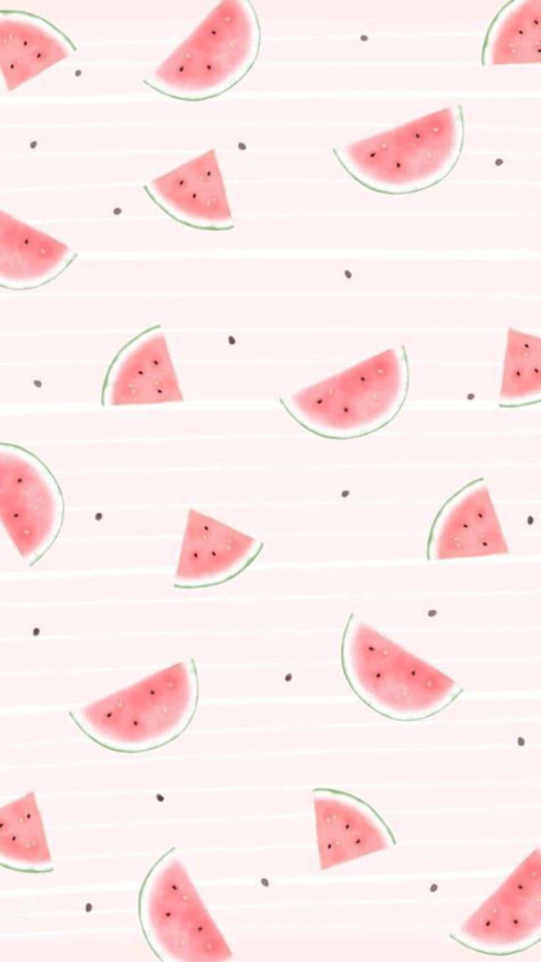 Watermelon Wallpaper - Pink And White Background