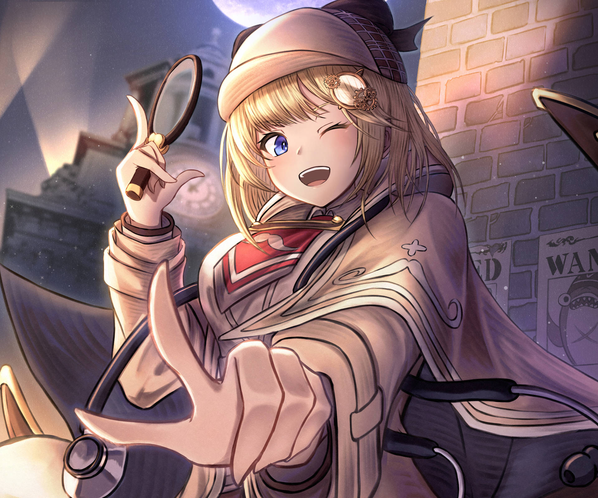 Watson Amelia In Her Signature Detective Outfit Background