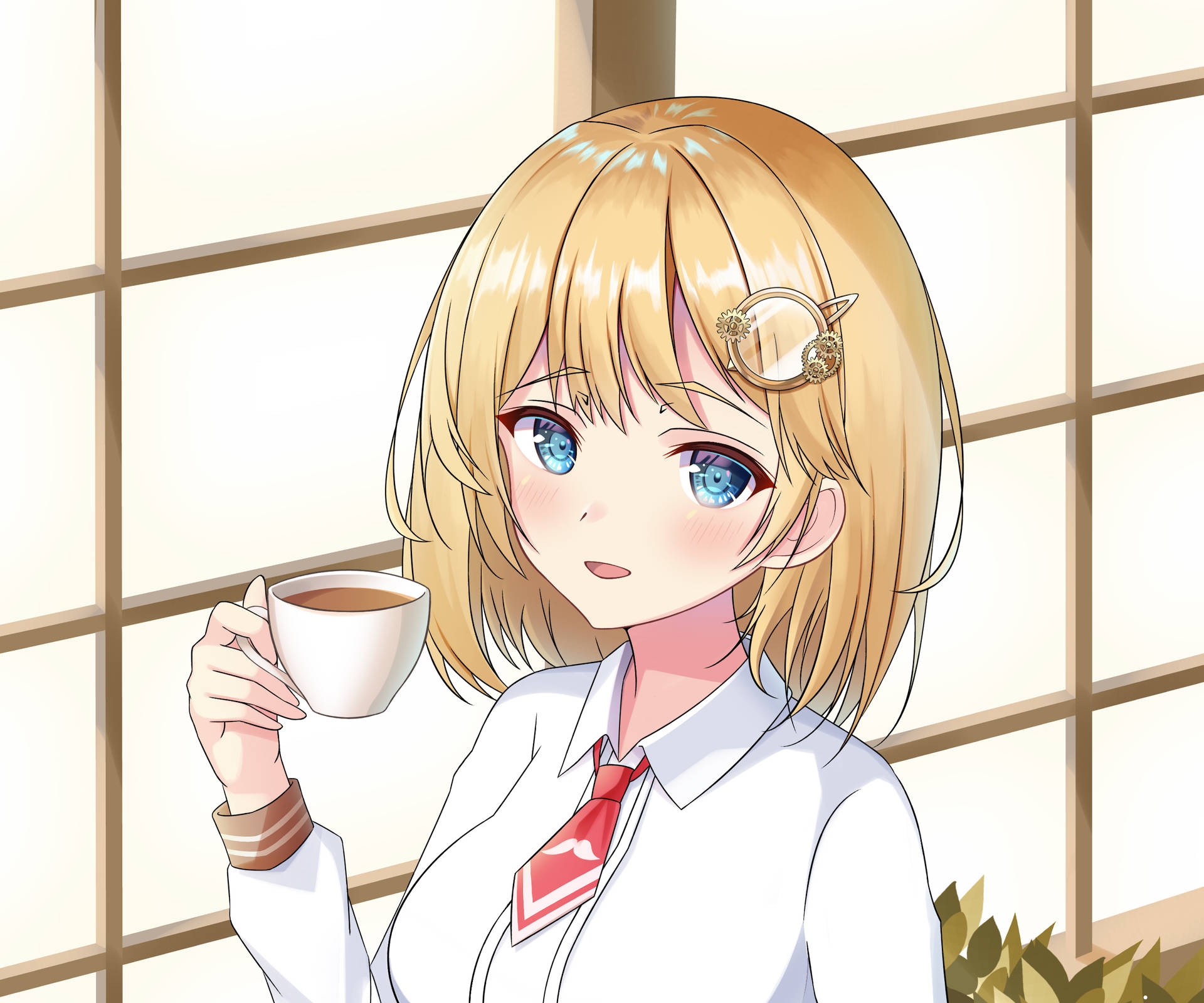 Watson Amelia With Tea Cup Background