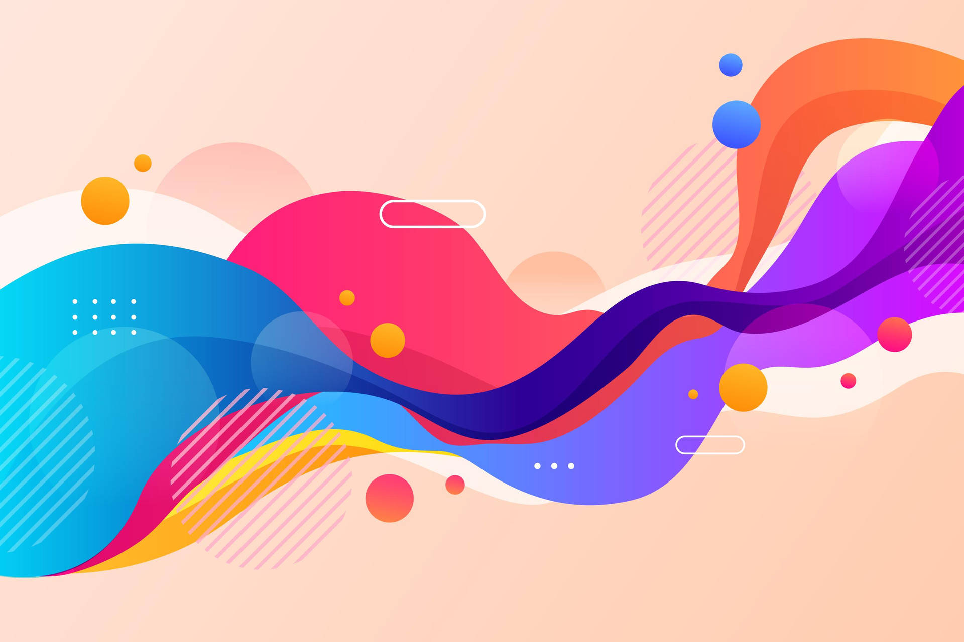 Waves Of Colors Against A Cream Color Background Background