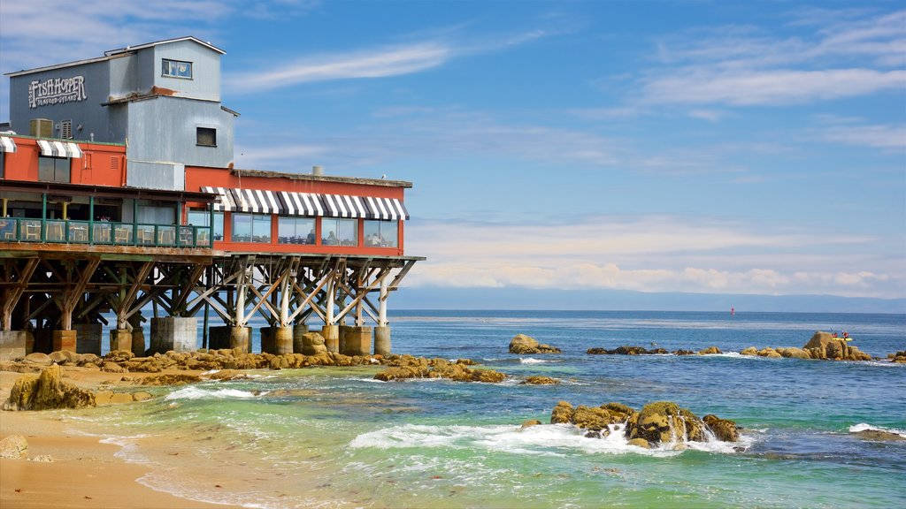 Waves On Cannery Row Dock Background