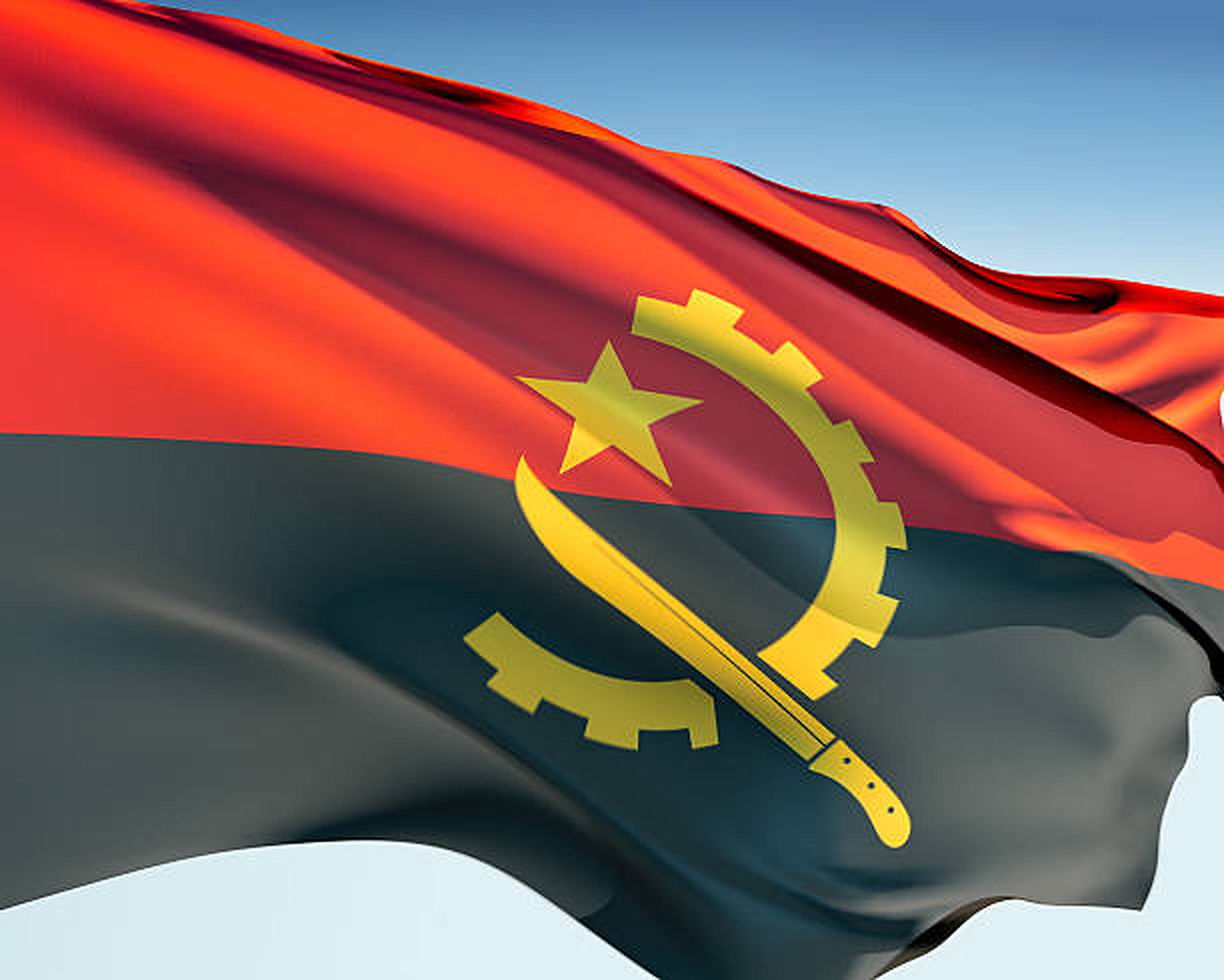 Waving Angola Flag
