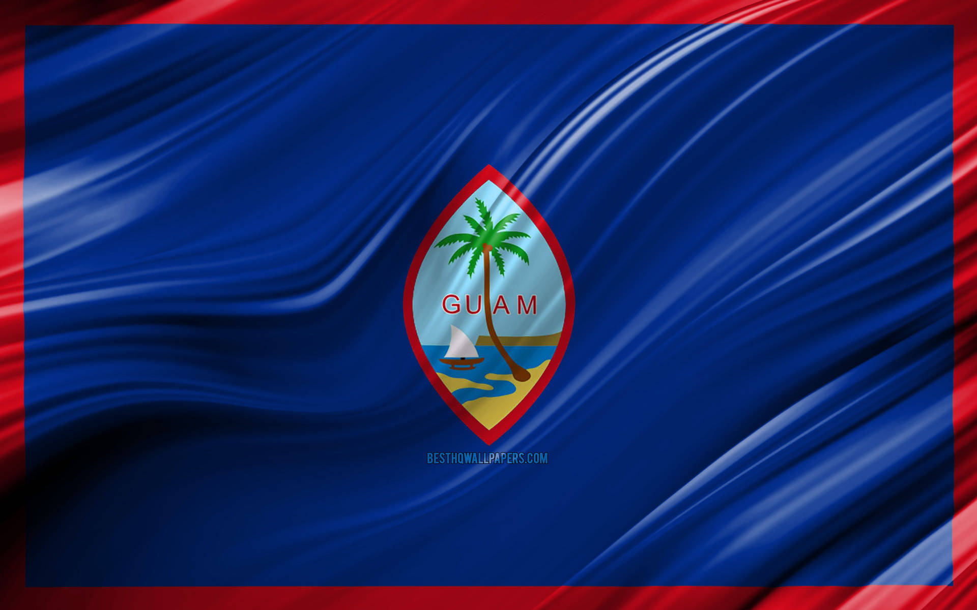 Waving Guam Flag Background